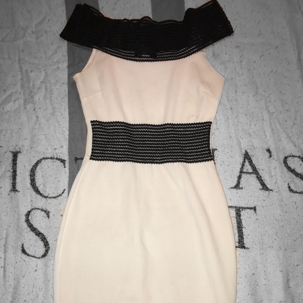Mesh black and white dress